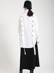 Retro Lapel Long-Sleeved Blouses Shirts Top