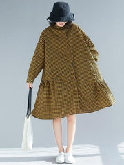 Loose Comfortable Plaid Long Dress