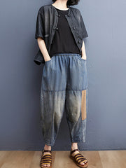 Simple Stylish Denim Split-Joint Pants