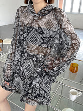 Summer Sun Protective Retro Long Sleeves Printed Suit