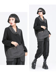 Contrast Stitching Bat Sleeve Bottoming Shirt T-Shirt