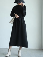 Casual Lace-Up Knitting Soft Dress