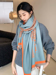 All-Match Long Thick Warm Scarf Letter Imitation Cashmere Shawl