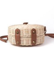 Handmade Round Straw Plaited Article Bag