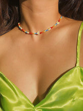 Boho Chic Rainbow Flower Beaded Necklace