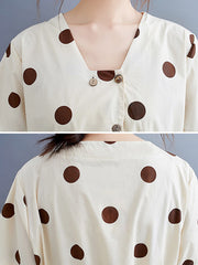 Original Polka-Dot V-Neck Dress