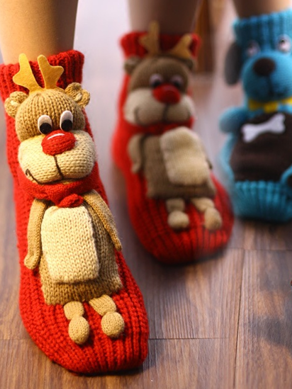 Christmas Creative 3D Design Snowman Floor Socks