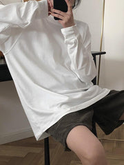 Loose Solid Oversize Shirt Top