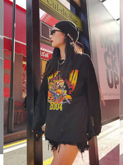 Round-Neck Printed Long-Sleeved T-Shirt