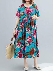 Loose Flower Printing National Dress