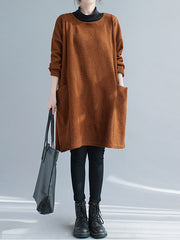 Solid Color Simple Loose Dress