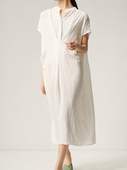 Loose Cross Front Thin Midi Dress