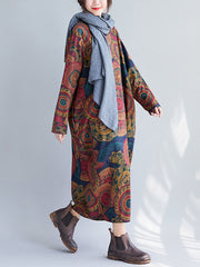 Casual Retro Print Loose Dress