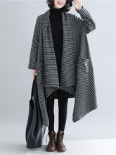 Casual Plaid Knitted Outwear