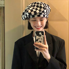 Checkerboard Check Beret
