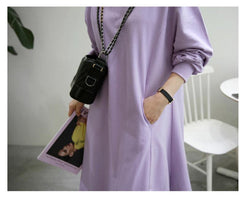 Round Neck Pocket Flared Midi Dress