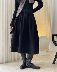 Temperament High Waist Flower Bud Design Padded Skirt