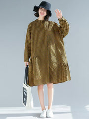 Loose Comfortable Plaid Long Dress