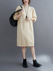 Simple Solid Color Knitted Dress