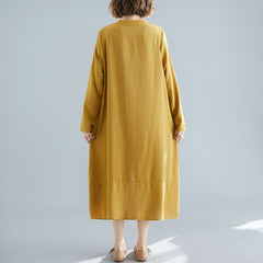 Stand Collar Falbala Solid Midi Dress