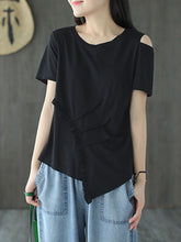 Original Solid Irregularity T-Shirts Tops