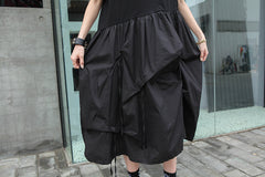 Colorblock Stitching Round Neck Short Sleeve Loose Casual Dress