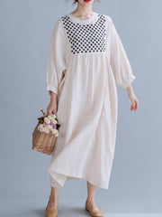 Loose Splicing Embroidered Dress