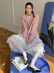 Women Soild Color Sweet Puffy Mesh Skirt