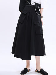 Harajuku Style Solid Elastic Waisted Skirt