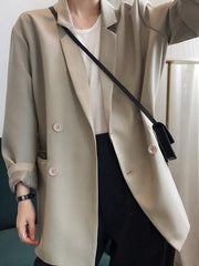 Loose Solid Color Casual Blazer Outwear