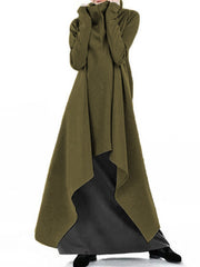 High Neck Solid Cropped Maxi Dress