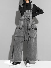 Loose Washed Jean Sleeveless Jumpsuit