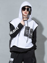 Fake Two Retro Hooded Tops