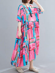 Original Plaid Roumd-Neck Dress