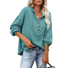 Casual Loose Solid Color Hoodie Sweatshirt