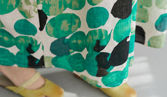 Round Neck Print Polka Dot Pullover Casual Dress