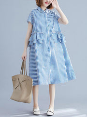 Striped Falbala Dress