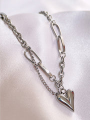 Retro Polished Niche Heart Necklace