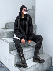 Women Printed Patchwork Hoodie