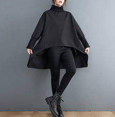 High Neck Loose Large Size Mid-Length Long Sleeve Sweatshirt