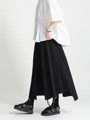 Drawstring High Waist Irregular Loose Skirt