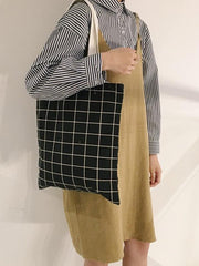 Simple Plaid Canvas Bag
