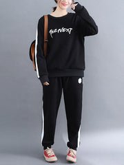 Two-Pieces Fleecez Sweatshirt And Pants Set