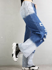 Wide Leg Matching Loose Denim Casual Pants