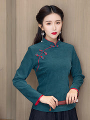 Retro Oriental Charm Tang  Cheongsam Top