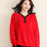 Solid Color Loose Pullover Sweater