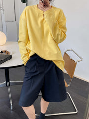 Loose Oversize Solid V-Neck T-Shirt