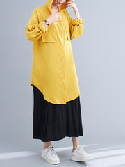 Women Solid Hooded Loose Casual Jacket