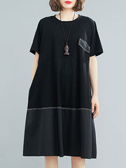 Original Split-Joint Round-Neck Dress