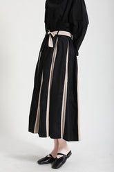 Women Color Matching High Waist A Line Skirt